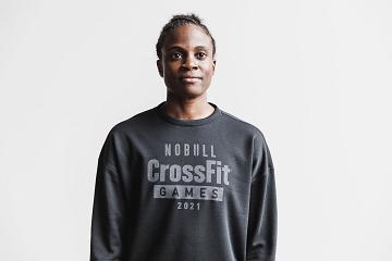 Women's Nobull WoCrossfit Games Crew Sweatshirt Hoodie Black | SG D3140F